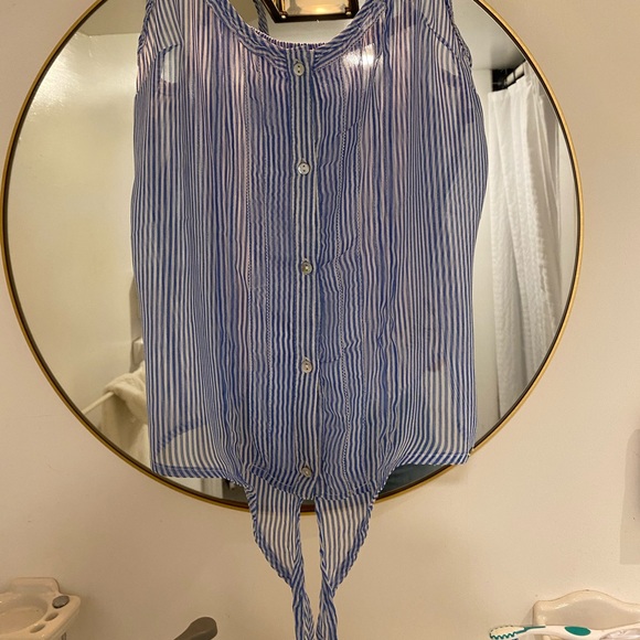 Sheer tie blouse tank top - Picture 4 of 5